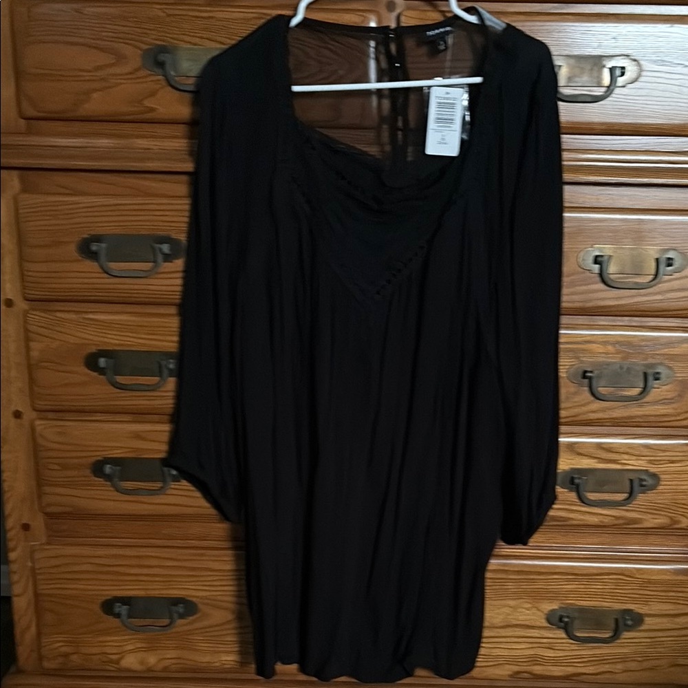 Torrid Sheer Black Blouse